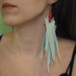 Handmade “Fringe” Earrings with Wood and Leather by Gianna.V