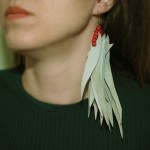 Handmade “Fringe” Earrings with Wood and Leather by Gianna.V