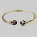 “Power” Bracelet with Purple Natural Stones
