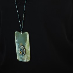 “Nature” Pendant with Natural Stones and Crystals 